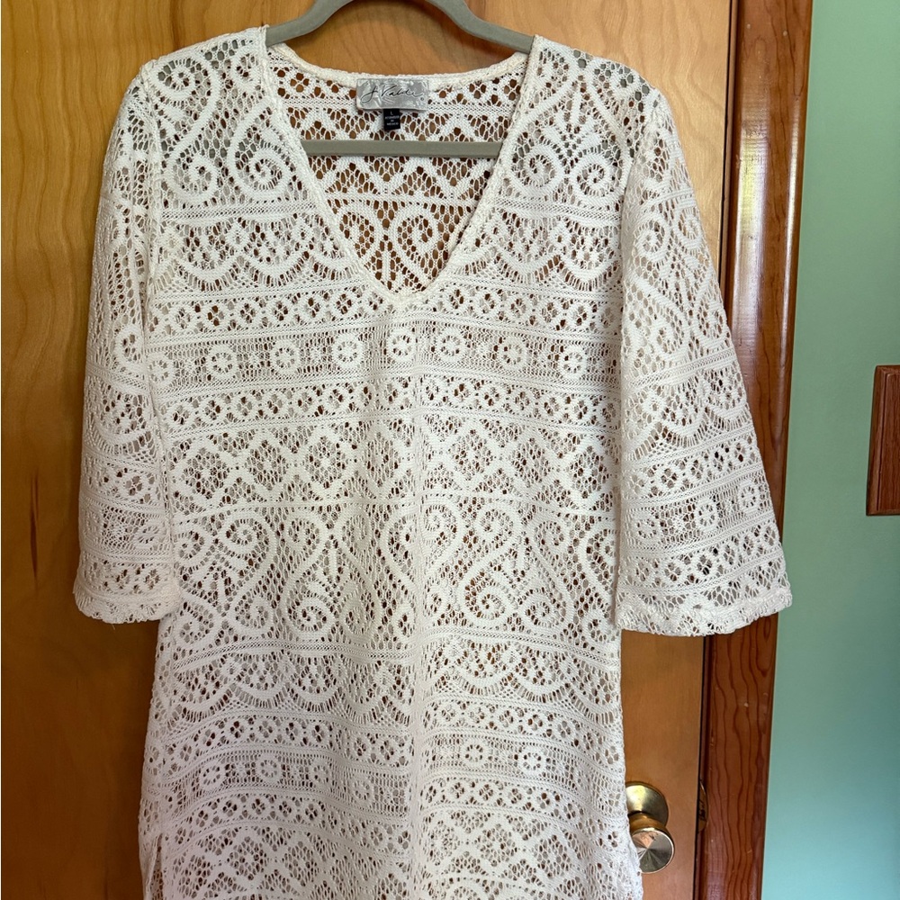 Elegant Cream Lace Swim Coverup